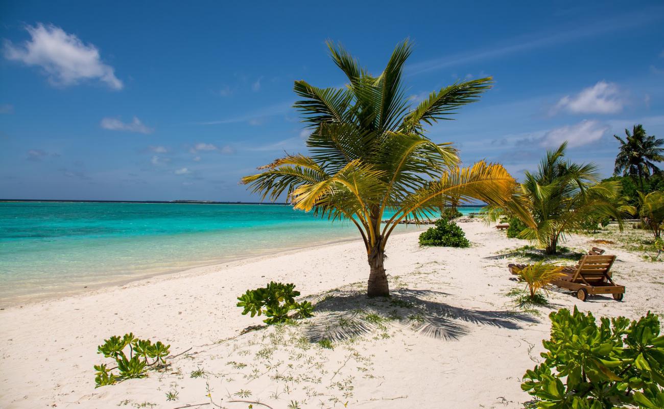 Фото Meedhupparu Island Beach с светлый песок поверхностью