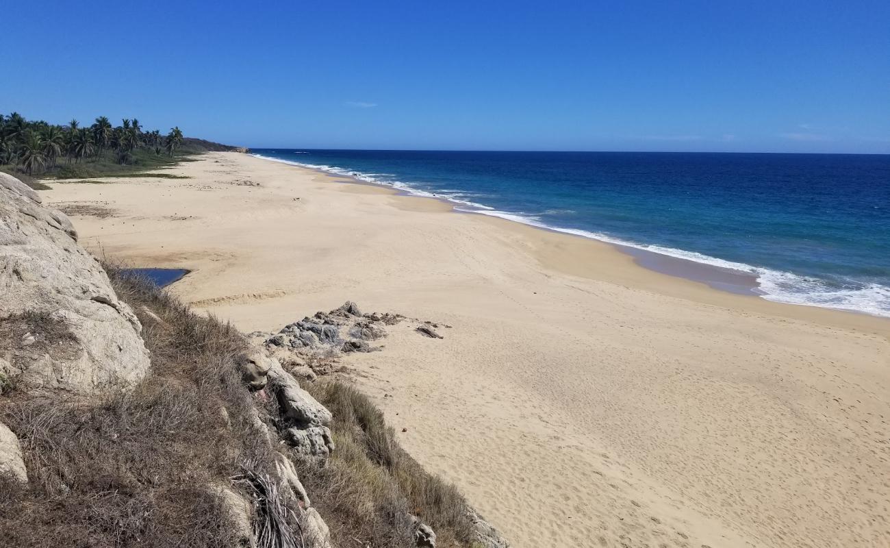 Фото Zapotengo beach с золотистый песок поверхностью