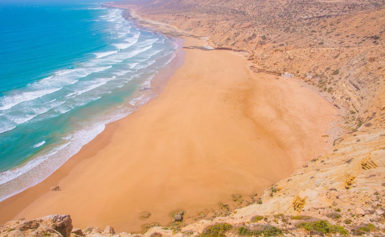 Фото Plage amllal imouzal с золотистый песок поверхностью