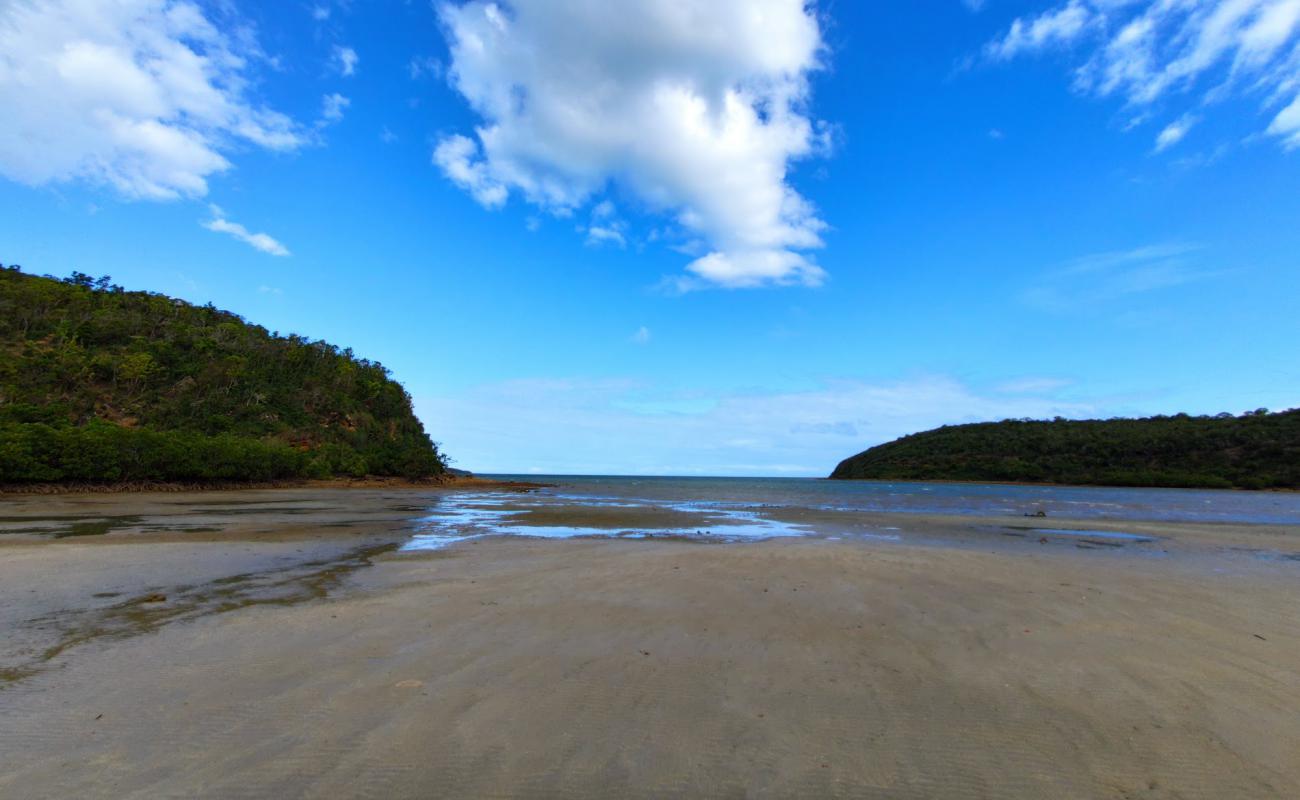 Фото Plage de la baie des sapins с серый песок поверхностью