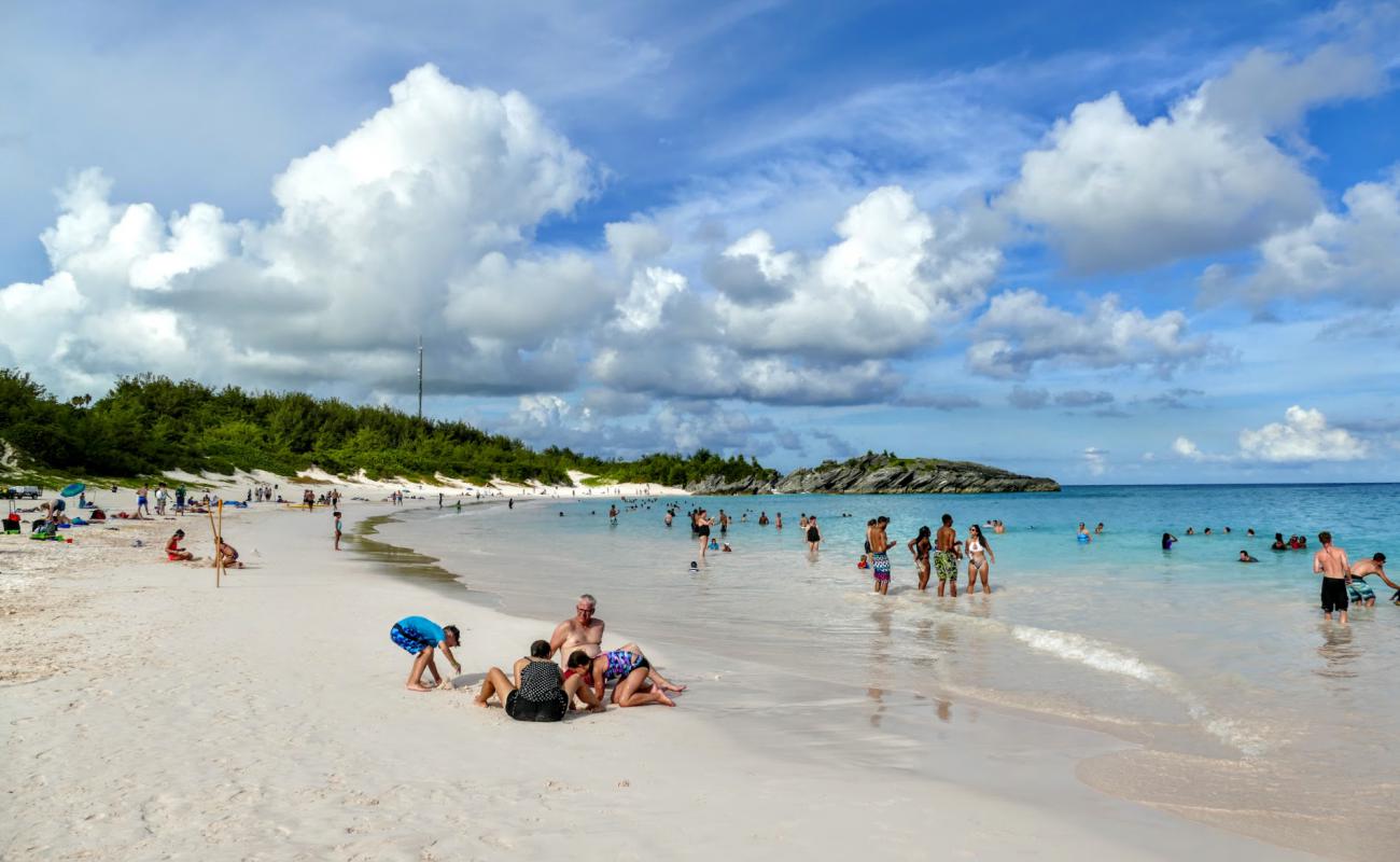 Фото Horseshoe Bay Beach с розовый песок поверхностью