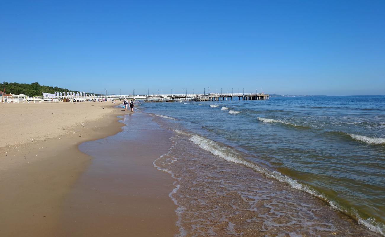 Фото Brzezno Pier Beach с золотистый песок поверхностью