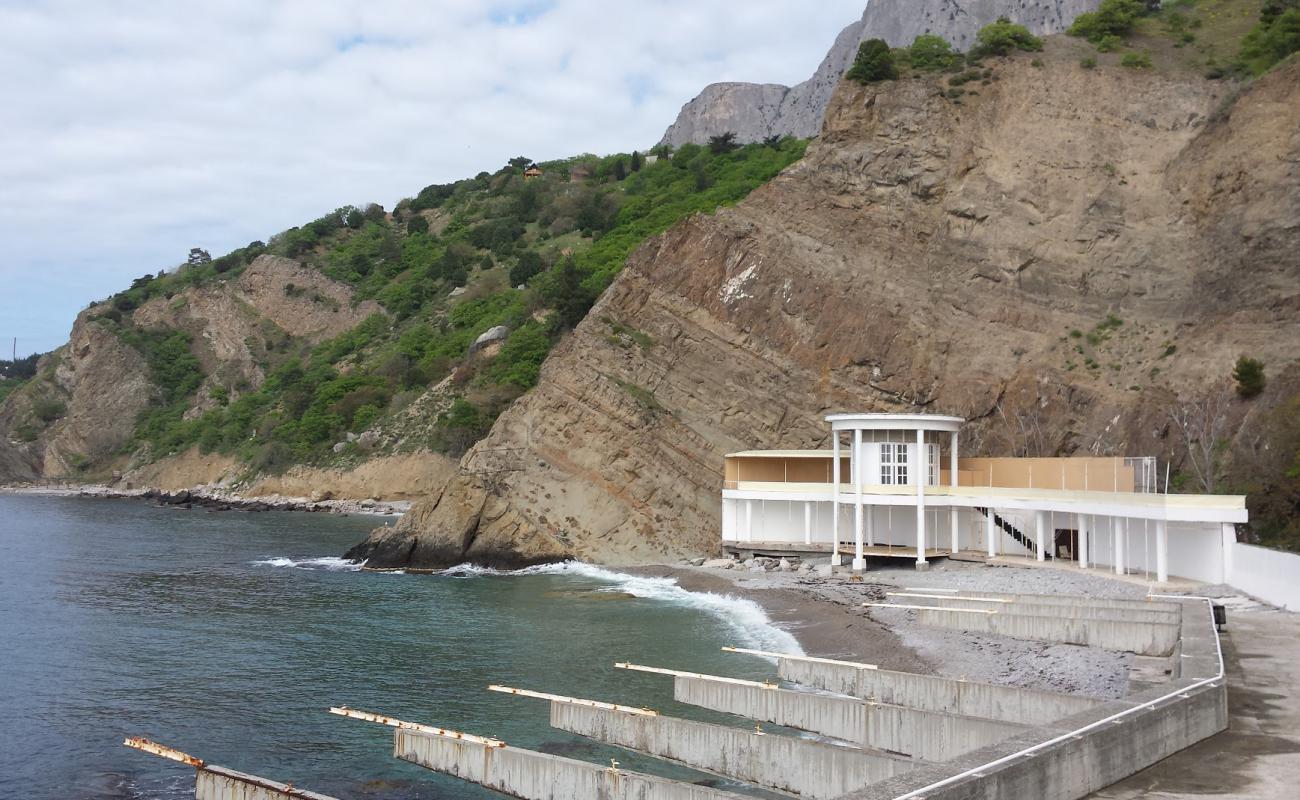 Фото Mellas beach с серая галька поверхностью