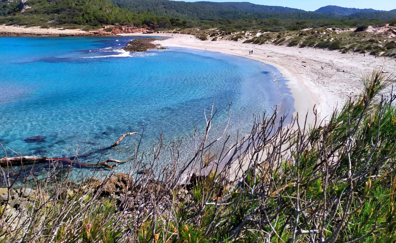 Фото Cala Algaiarens с золотистый песок поверхностью