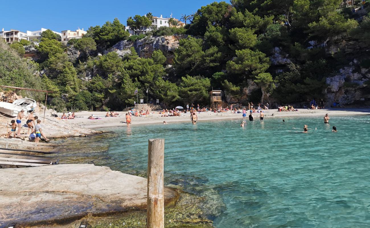 Фото Playa de Cala Pi с белый чистый песок поверхностью