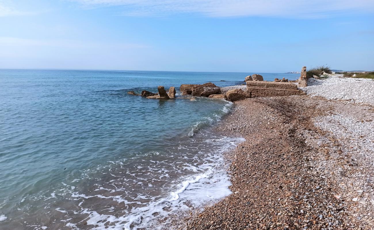 Фото Playa de Cudola с серая галька поверхностью