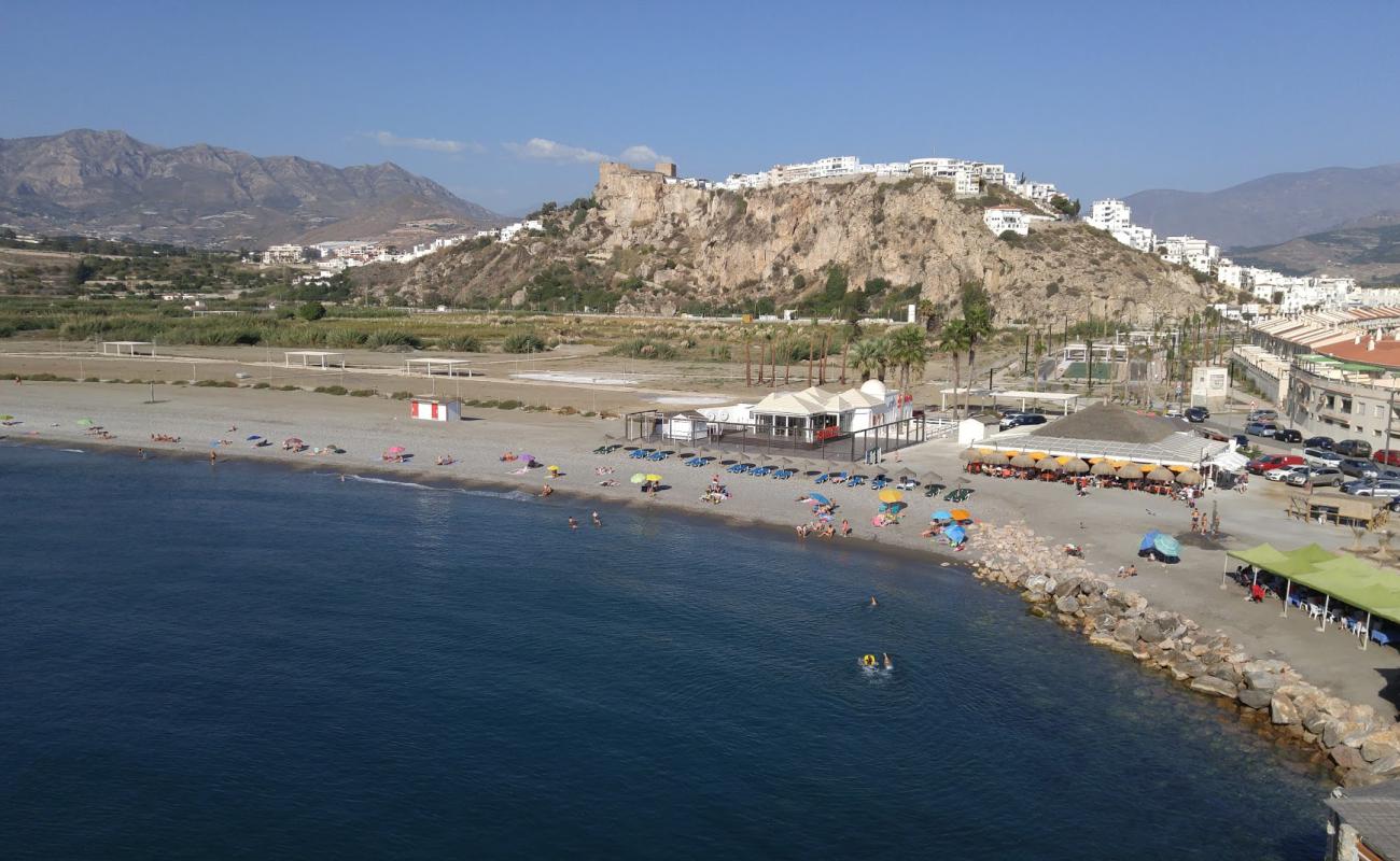 Фото Playa de la Guardia с серая чистая галька поверхностью