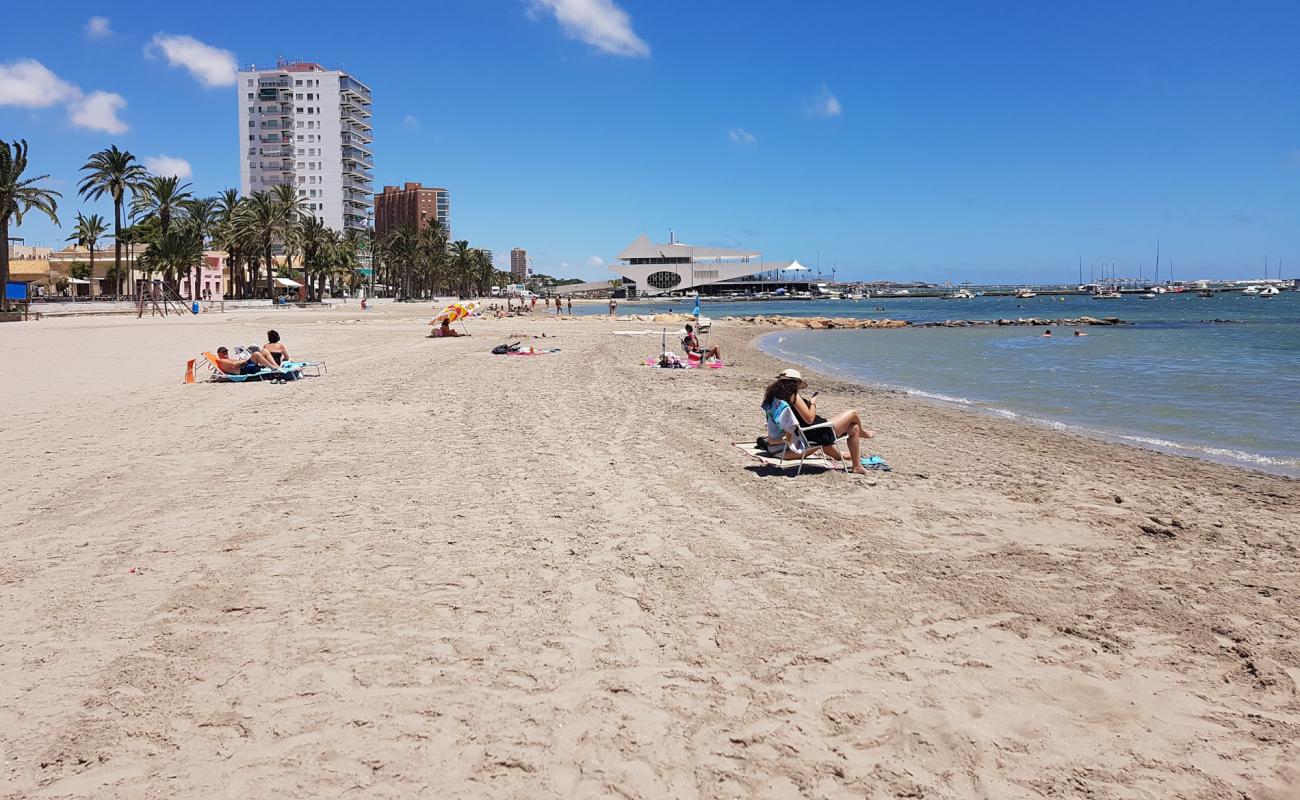 Фото Playa de Santiago de La Ribera с серый песок поверхностью