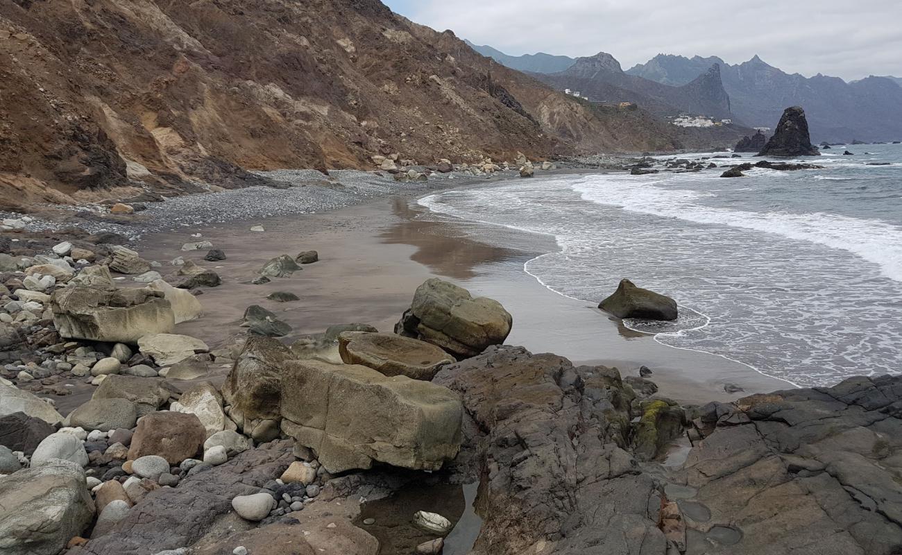 Фото Playa Fabian с песок с галькой поверхностью