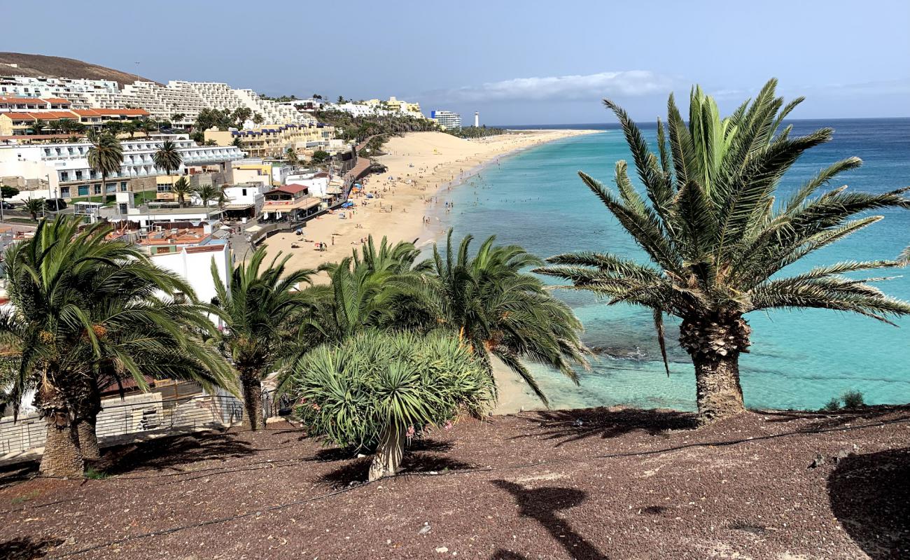 Фото Playa del Matorral с золотистый песок поверхностью