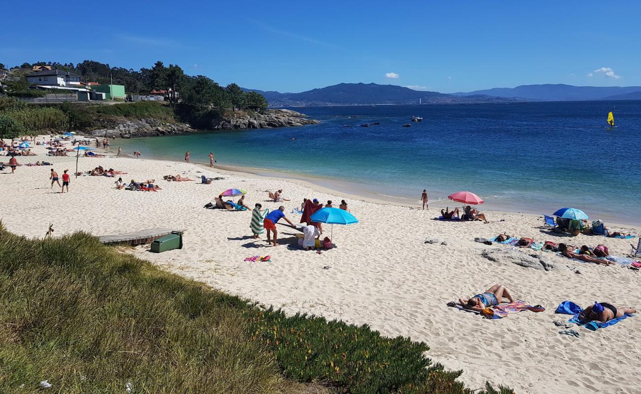 Фото Praia de Limens с белый чистый песок поверхностью