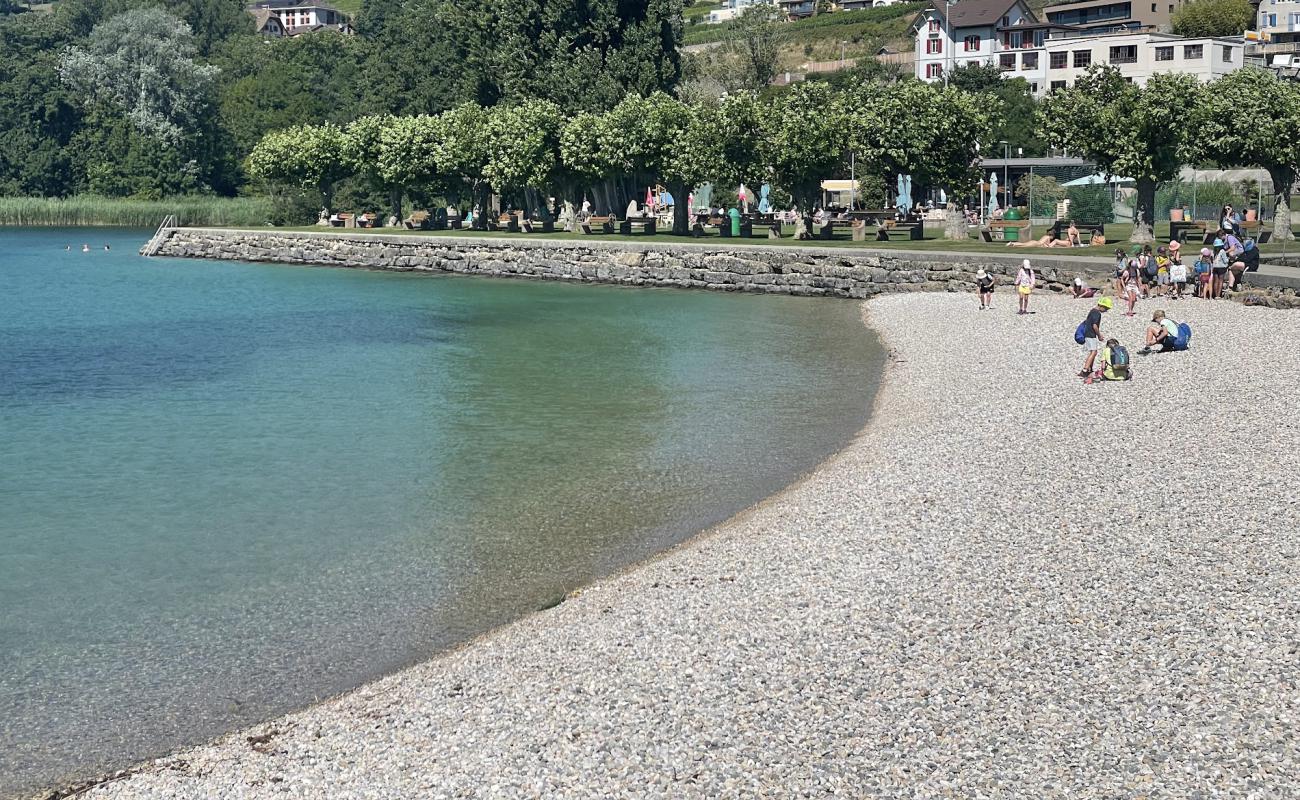 Фото Saint-Aubin Plage с серая галька поверхностью