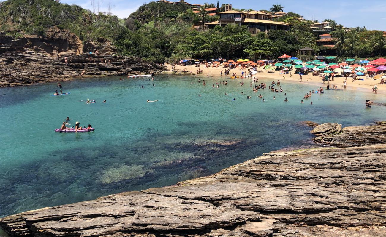 Фото Praia da Ferradurinha с золотистый песок поверхностью