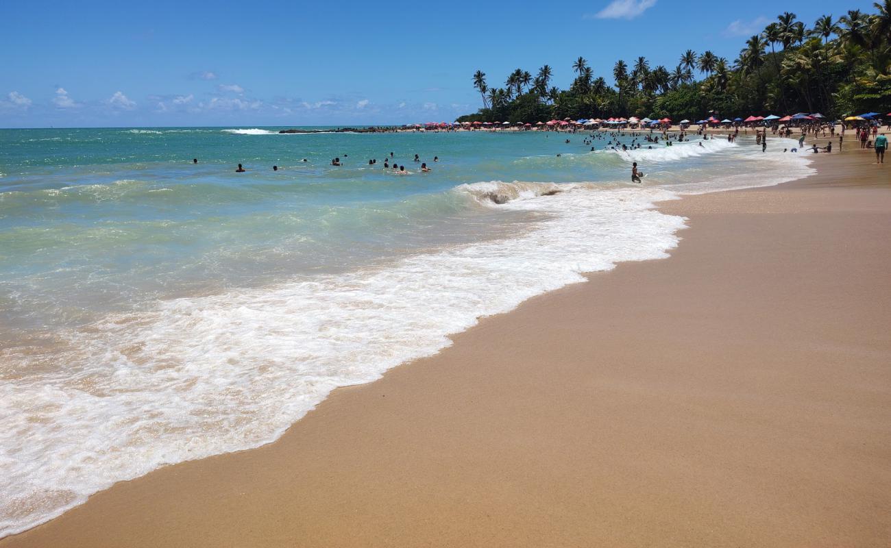 Фото Prainha de Coqueirinho с золотистый песок поверхностью