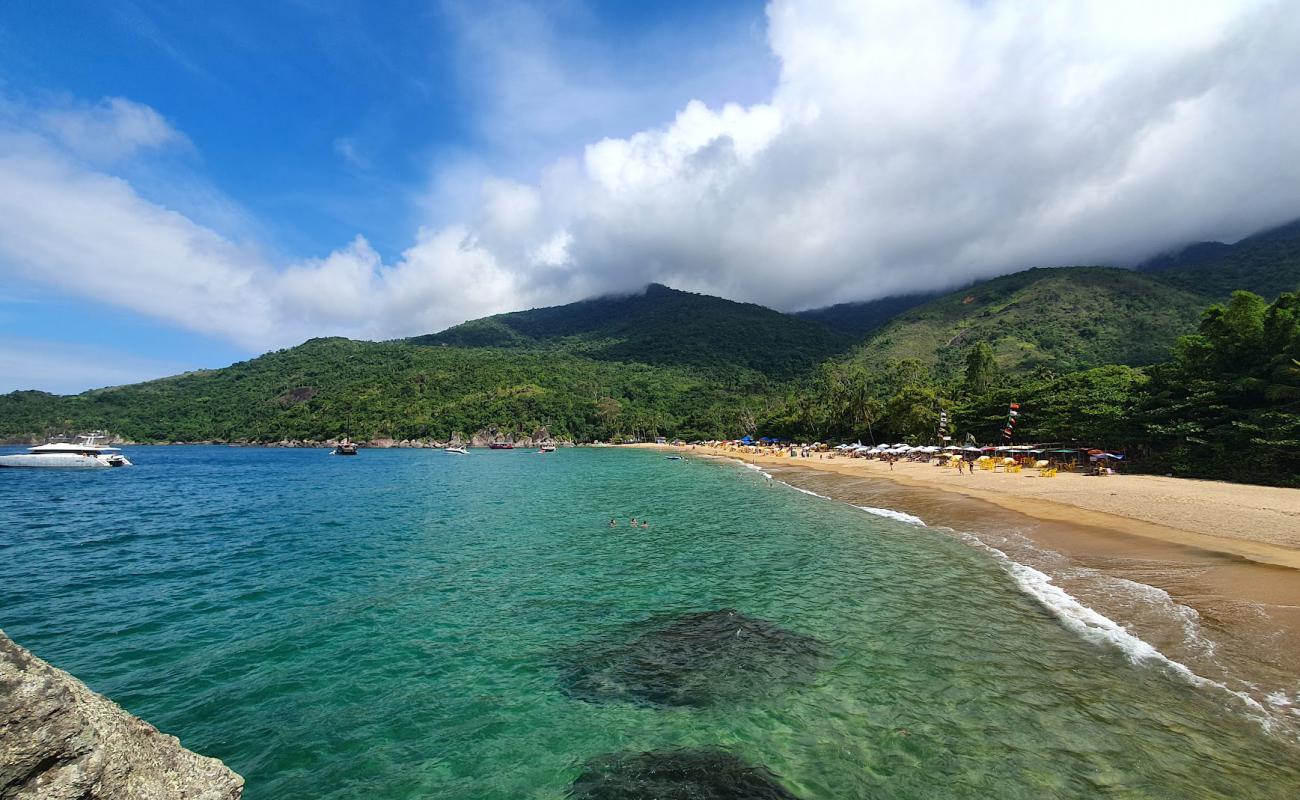 Фото Praia do Jabaquara с светлый песок поверхностью