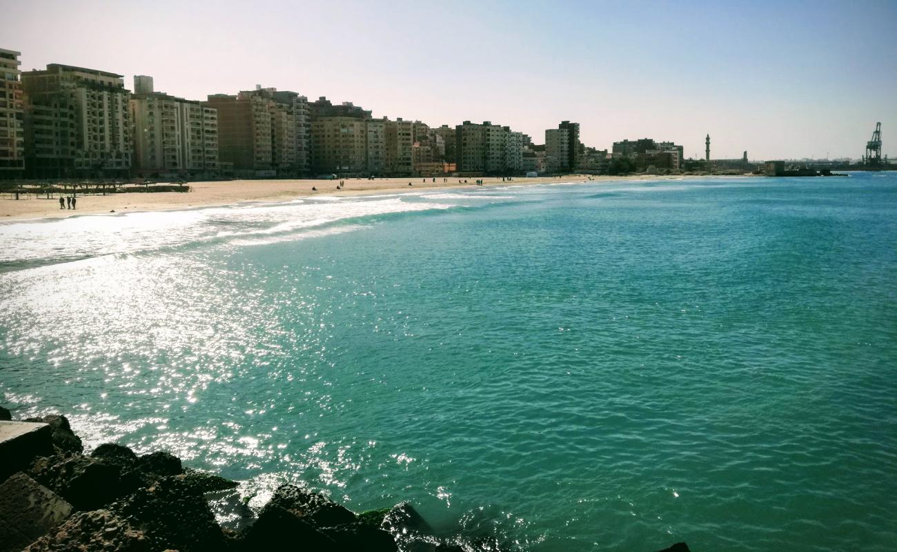 Фото El Nakheel Free Beach с белый чистый песок поверхностью