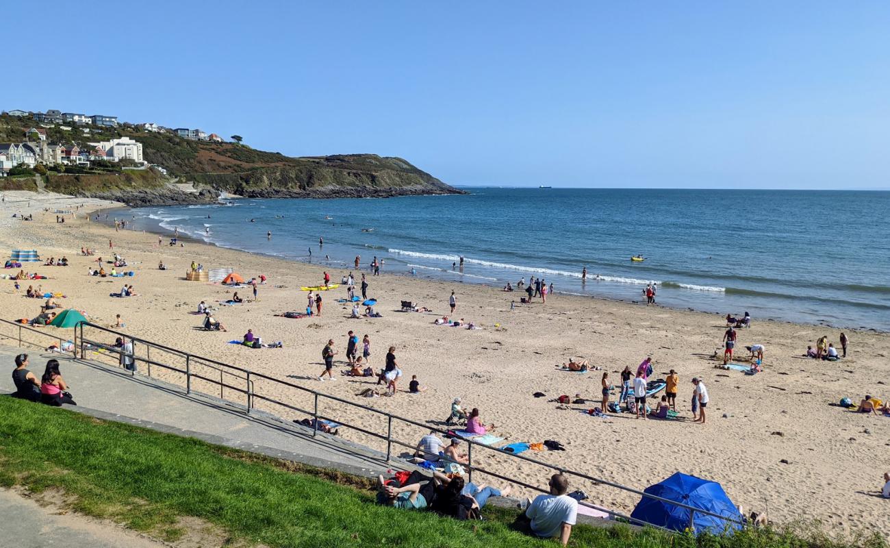 Фото Langland Bay с песок с галькой поверхностью