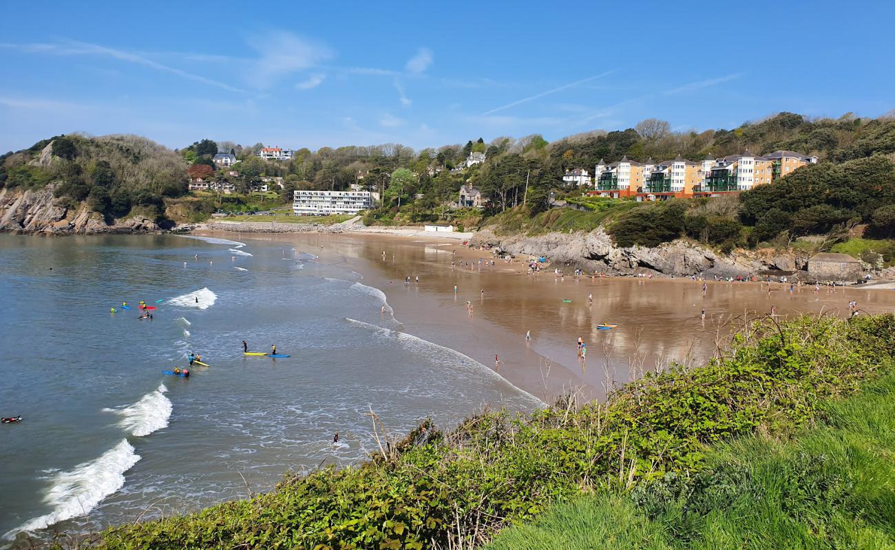 Фото Caswell Bay beach с светлый песок поверхностью