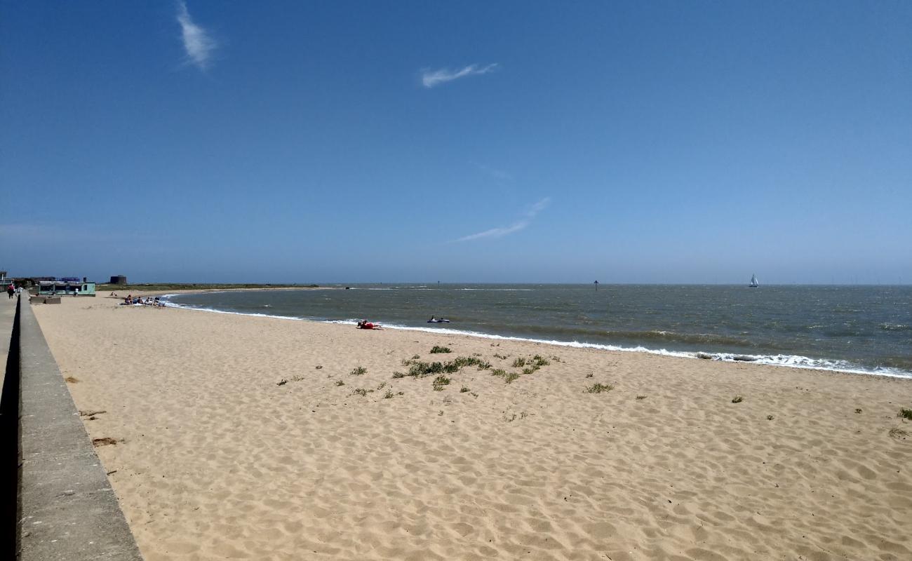 Фото Jaywick Sands beach с светлый песок поверхностью