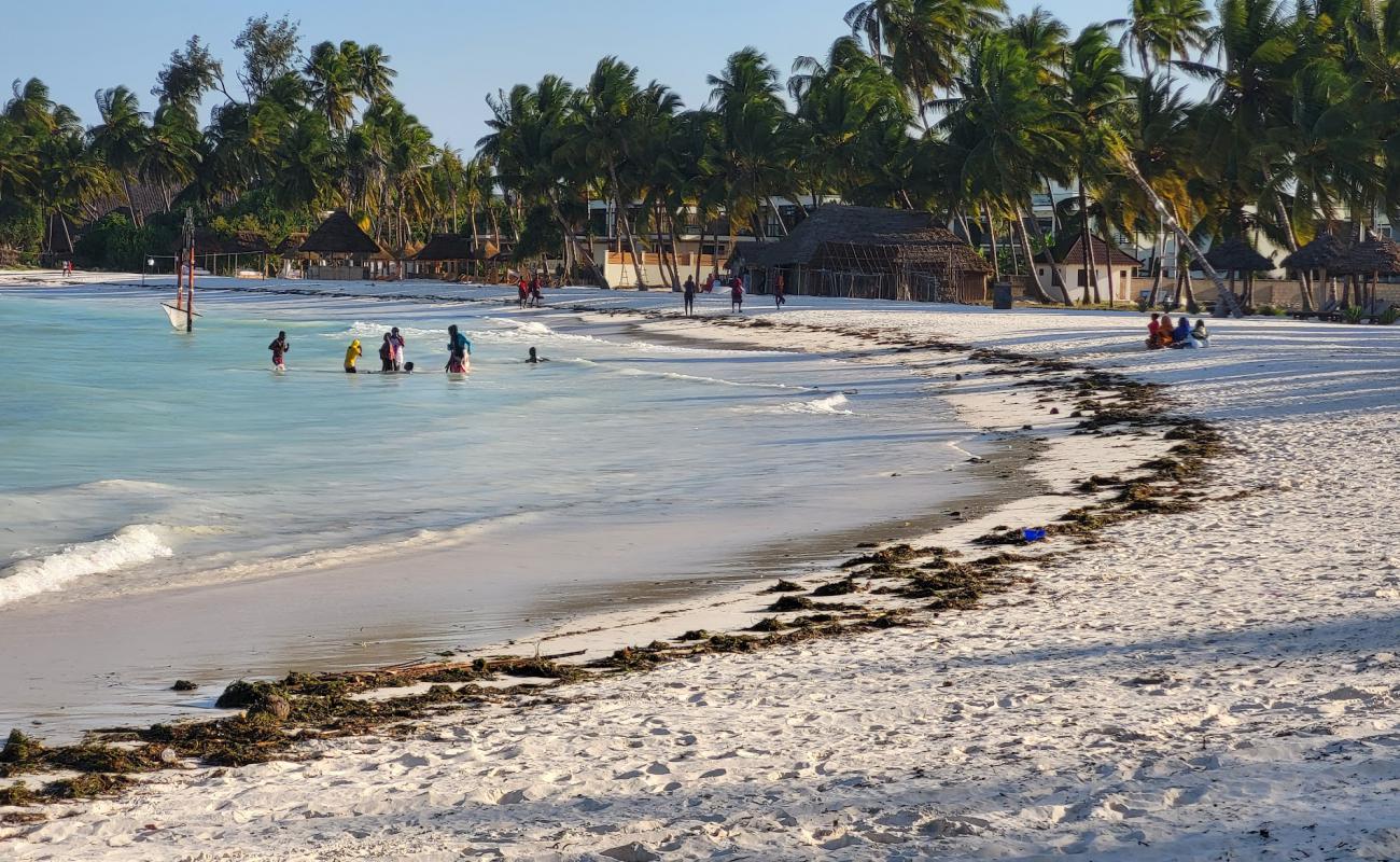 Фото Pongwe Beach с белый чистый песок поверхностью