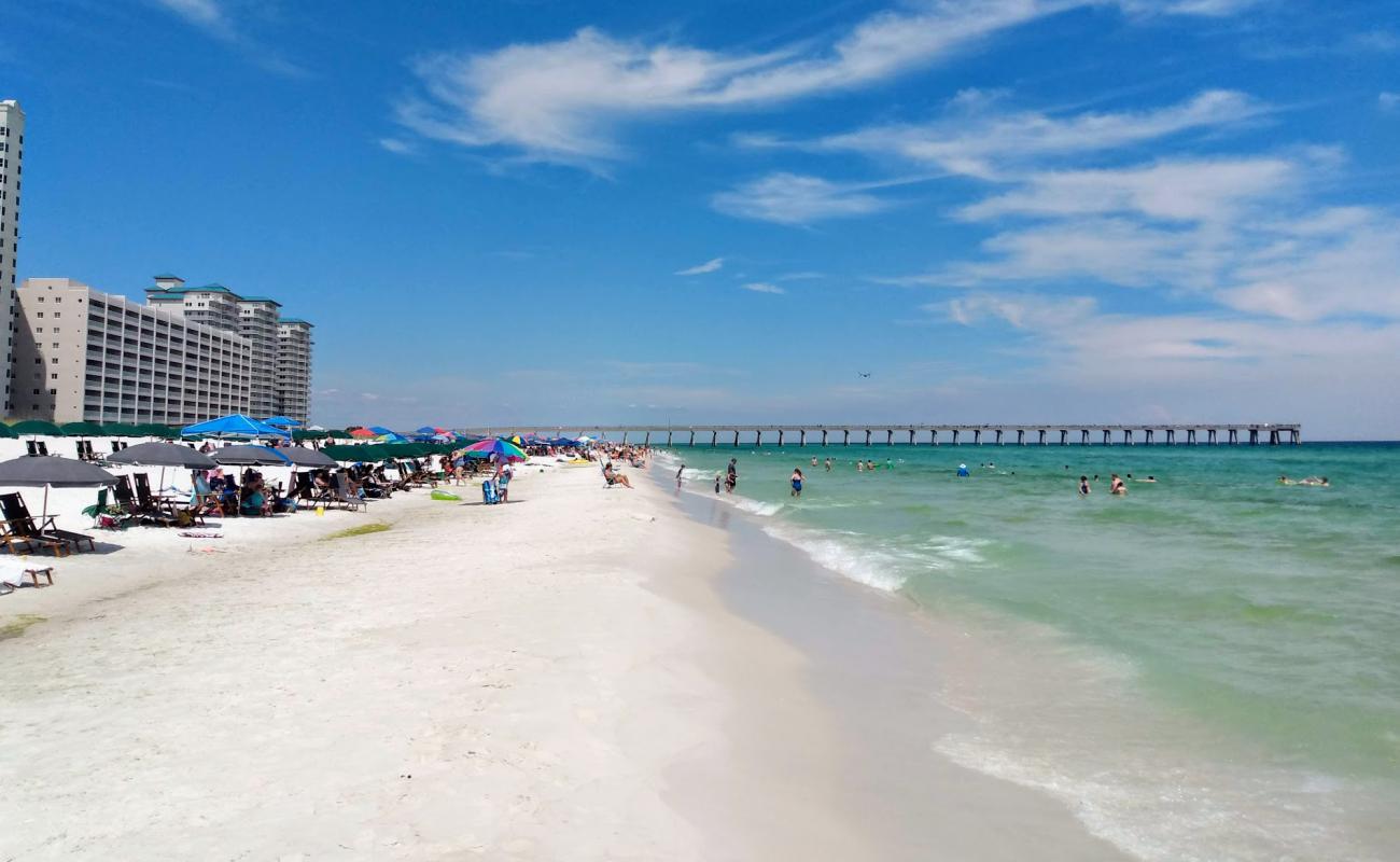 Фото Navarre Beach с белый чистый песок поверхностью