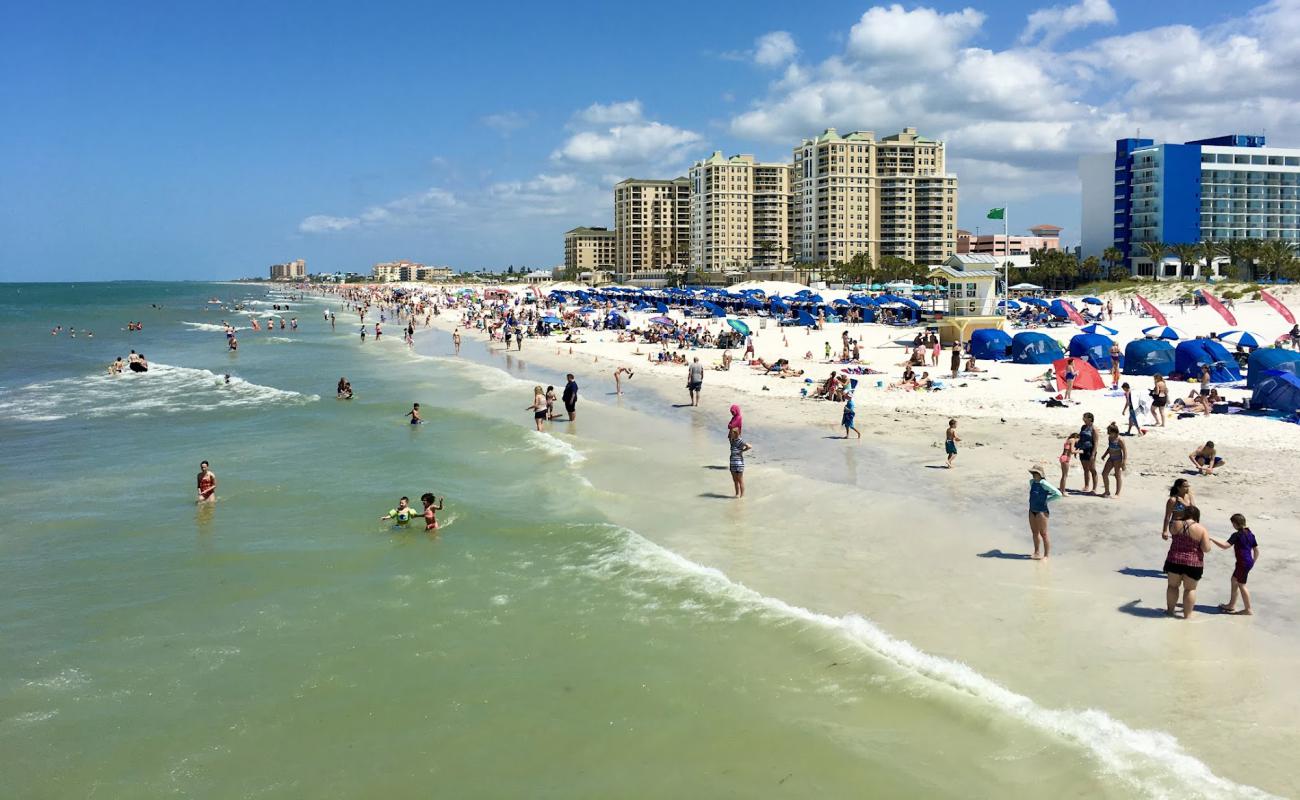 Фото Clearwater Beach с белый чистый песок поверхностью