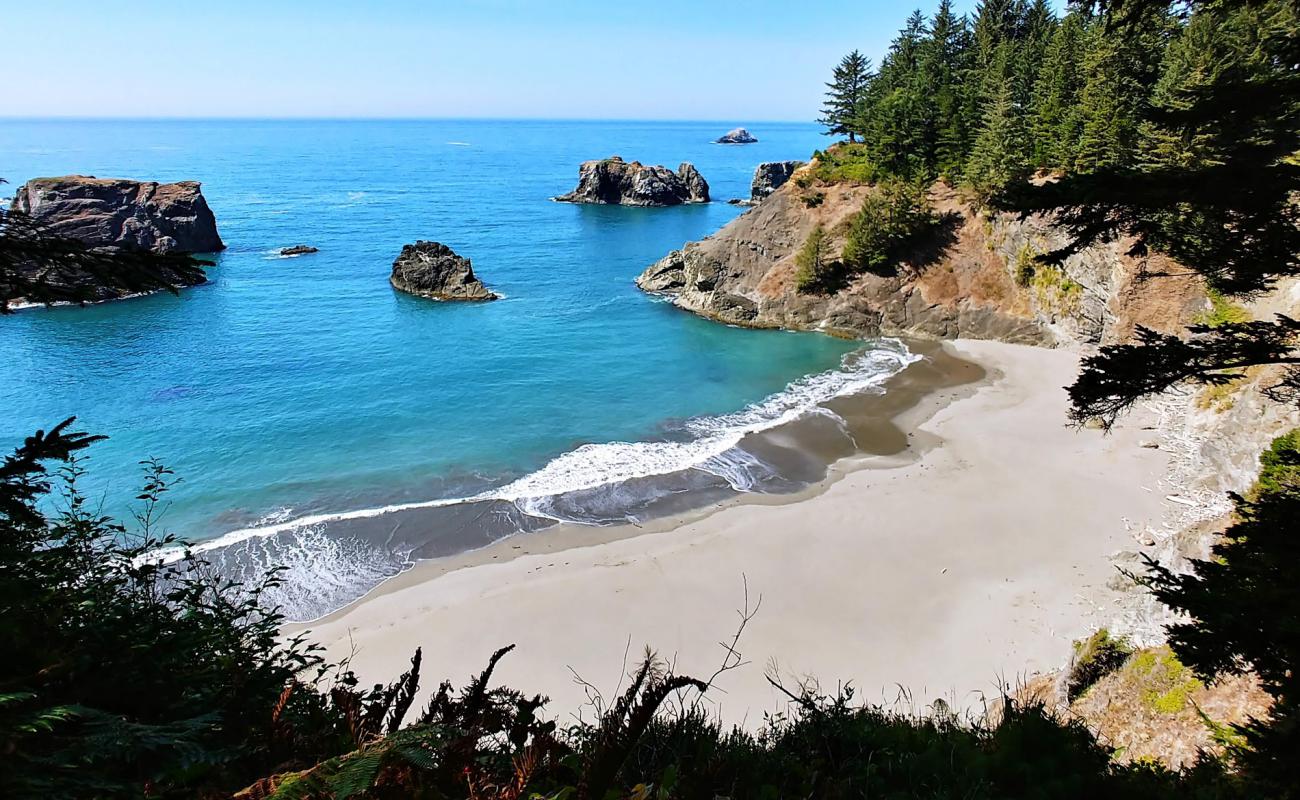 Фото Secret Beach Oregon с серый песок поверхностью