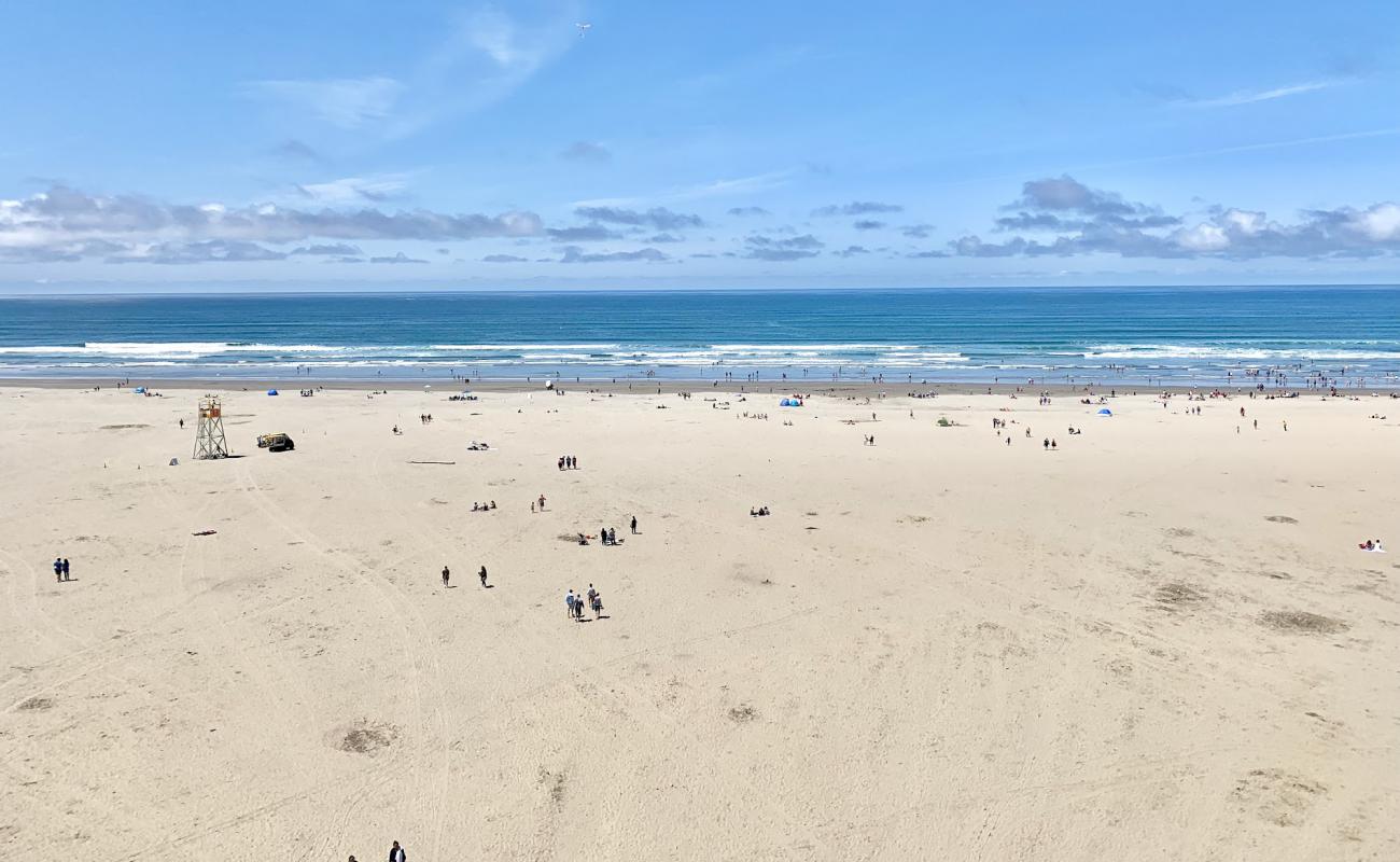 Фото Seaside Beach Oregon с золотистый песок поверхностью