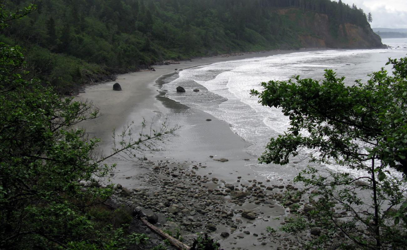 Фото Jefferson Beach с песок с камнями поверхностью