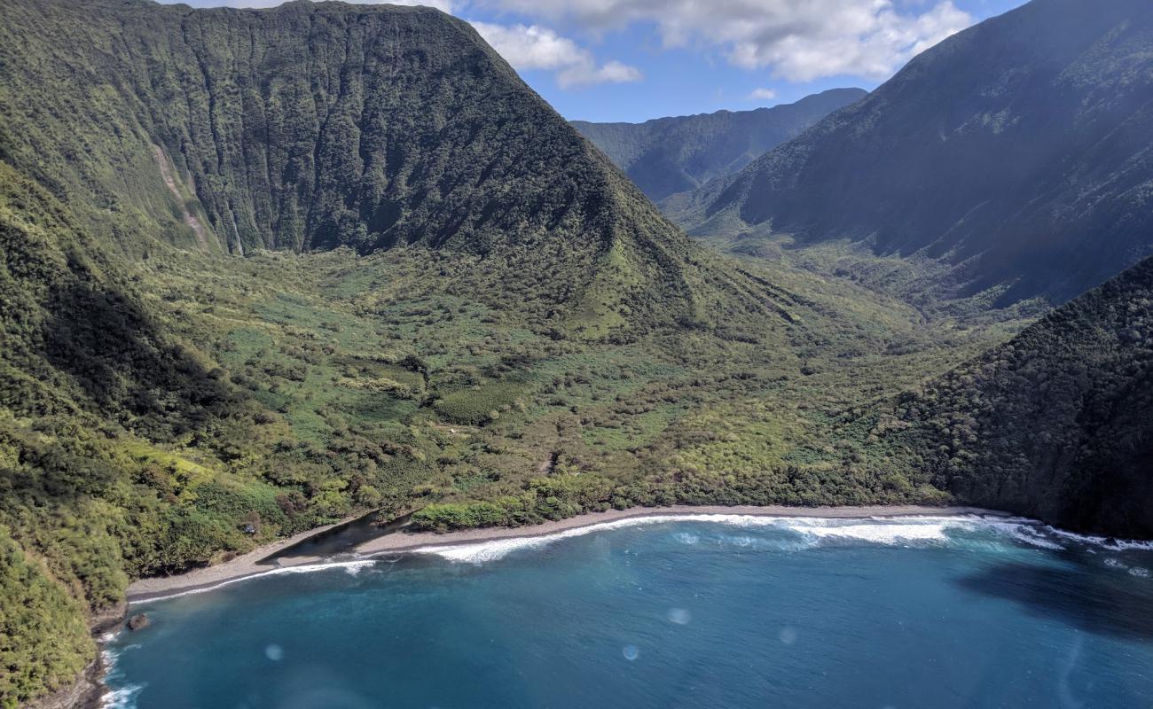 Фото Wailau Valley Beach с песок с камнями поверхностью