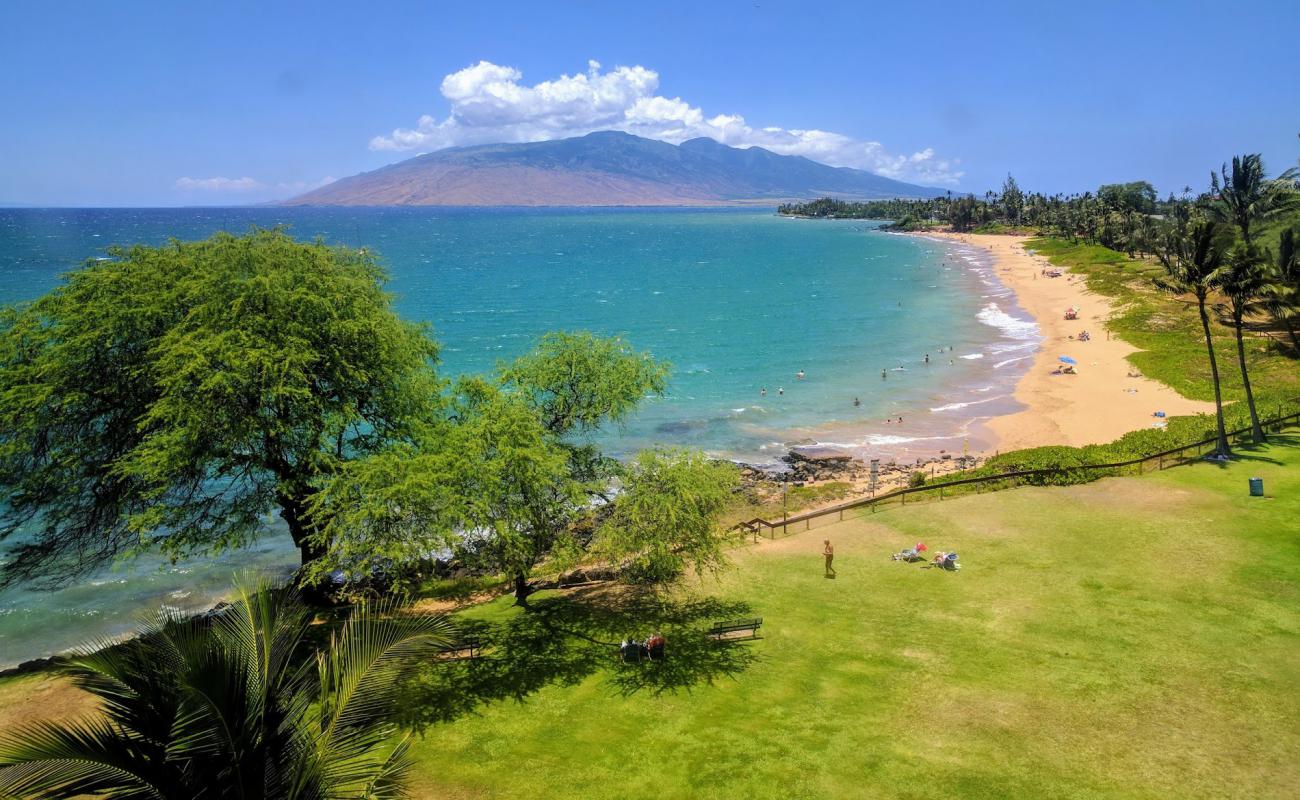 Фото Kamaole Beach Park I с золотистый песок поверхностью